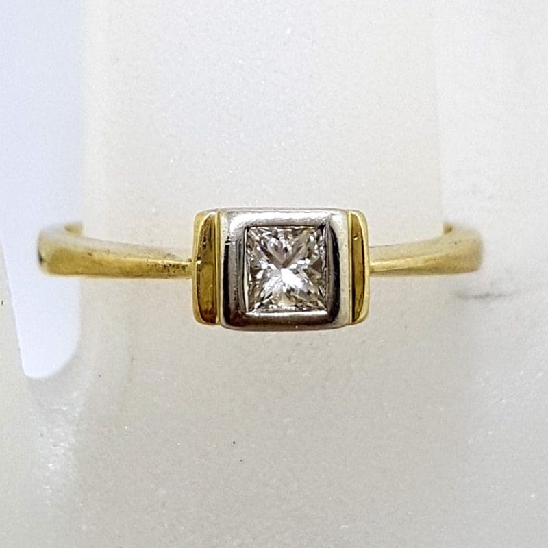 20201027_210141s 18ct Yellow Gold Princess Cut Diamond Engagement with Matching Wedding Ring Set