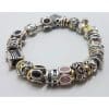 Sterling Silver with Gold Pandora Charm Bracelet with Charms