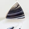Sterling Silver Large Triangular Shape Black Banded Onyx / Agate Pendant on Silver Chain