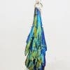 Sterling Silver Black Titanium Kyanite Pendant on Silver Chain - Claw Set -Yellow, Blue & Green