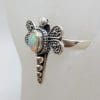 Sterling Silver Opal Dragonfly Ring