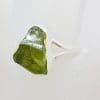 Sterling Silver Rough Natural Form Peridot Ring