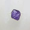 Sterling Silver Rough Natural Form Amethyst Ring