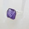 Sterling Silver Rough Natural Form Amethyst Ring