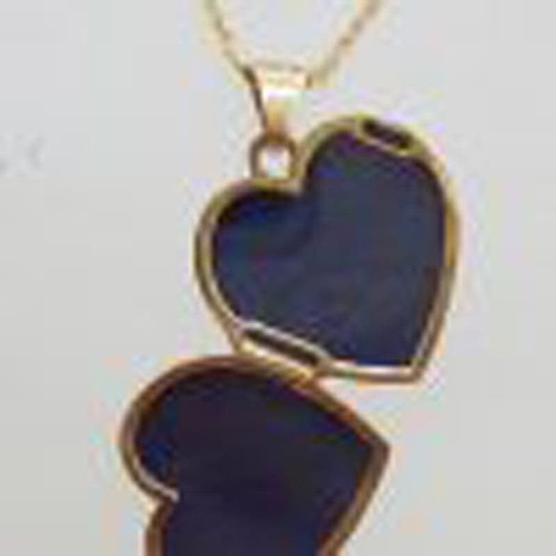 9ct Yellow Gold Heart Shaped " I LOVE YOU" with Diamond Locket Pendant on Gold Chain - Vintage