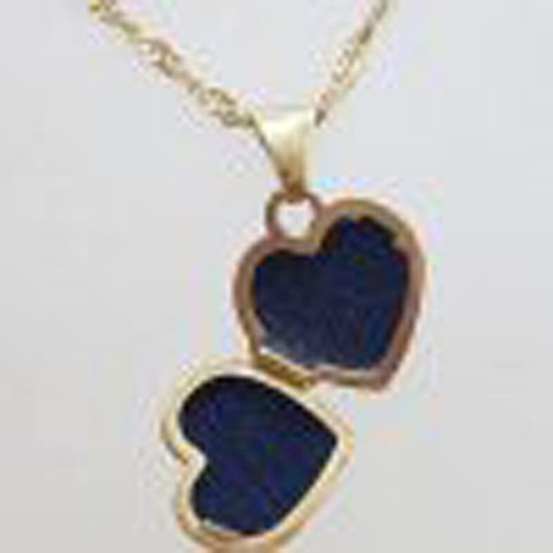 9ct Yellow Gold Heart Shaped Dolphin Locket Pendant on Gold Chain - Vintage