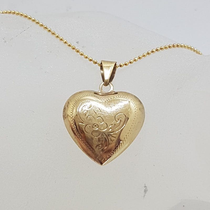 14K Yellow Gold Puff Heart Pendant Necklace with Diamond Star | Shop 14k Yellow  Gold Contemporary Necklaces | Gabriel & Co