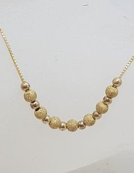 9ct Yellow Gold Ball Design Necklace / Chain