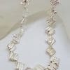 Sterling Silver Crinkle Cut Design Collier Necklace / Chain
