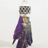 Sterling Silver Black Titanium Kyanite Pendant on Silver Chain – Purple & Yellow with Ornate Top