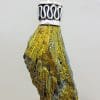 Sterling Silver Black Titanium Kyanite Pendant on Silver Chain – Vibrant Yellow