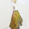 Sterling Silver Black Titanium Kyanite Pendant on Silver Chain - Bright Yellow with Citrine