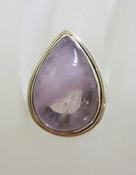 Sterling Silver Large Teardrop / Pear Shape Morganite Ring