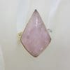 Sterling Silver Large Marquis Shape Morganite Ring