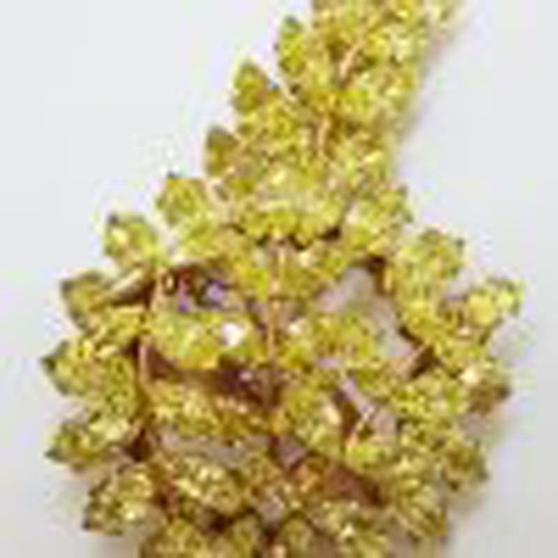 Plated Jewelcrest Striking Yellow Rhinestone Cluster Spray Brooch – Vintage Costume Jewellery