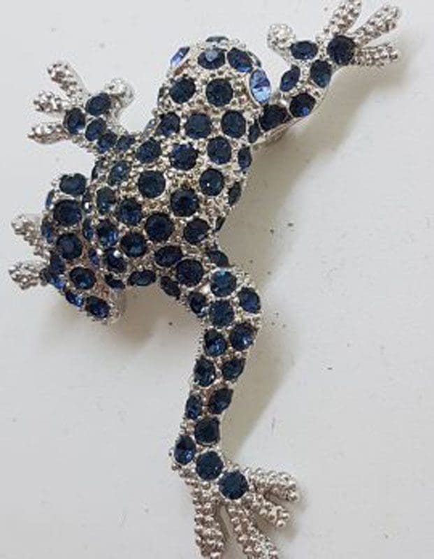 Large Plated Black Frog Brooch – Vintage Costume Jewellery