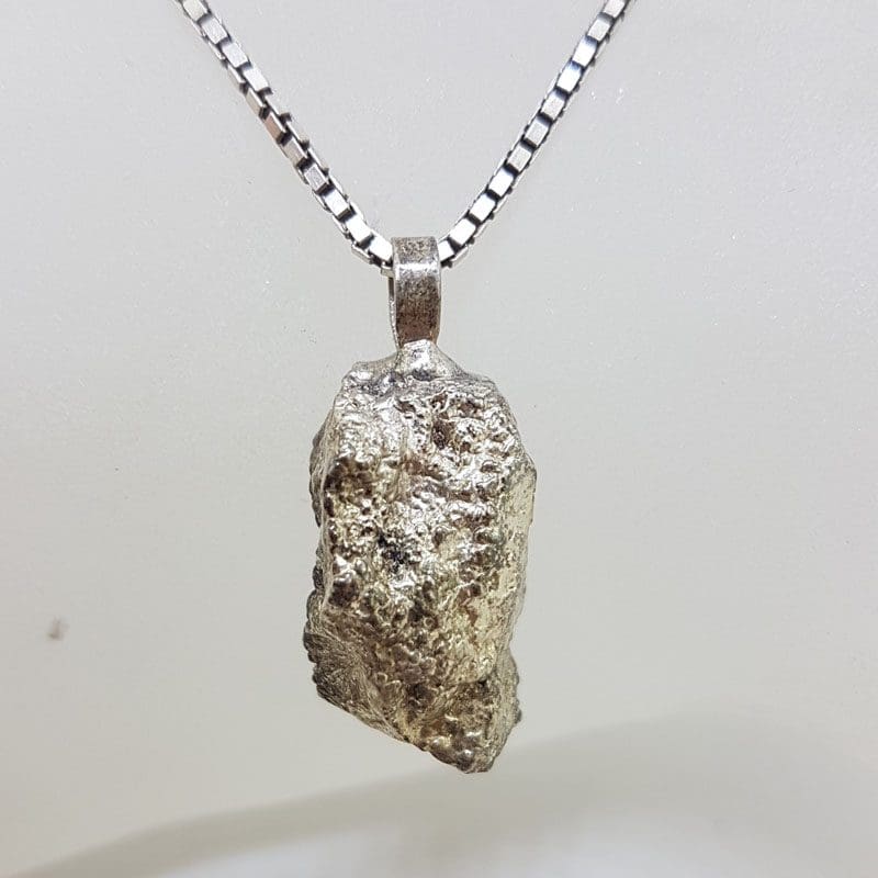 Sterling Silver Druzy Crystal Pendant on Silver Chain - Vintage