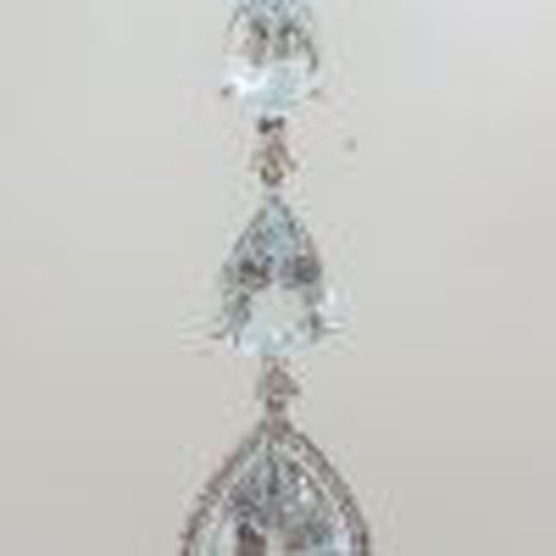 18ct White Gold Aquamarine and Diamond Pendant on 9ct White Gold Chain - Teardrop / Pear Shape