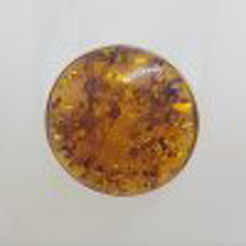 9ct Yellow Gold Large Round Natural Baltic Amber Ring