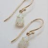 9ct Yellow Gold Claw Set Teardrop / Pear Shape Solid Opal Drop Earrings