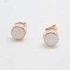 9ct Rose Gold Round Solid Opal Stud Earrings