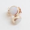 9ct Rose Gold Round Solid Opal Stud Earrings