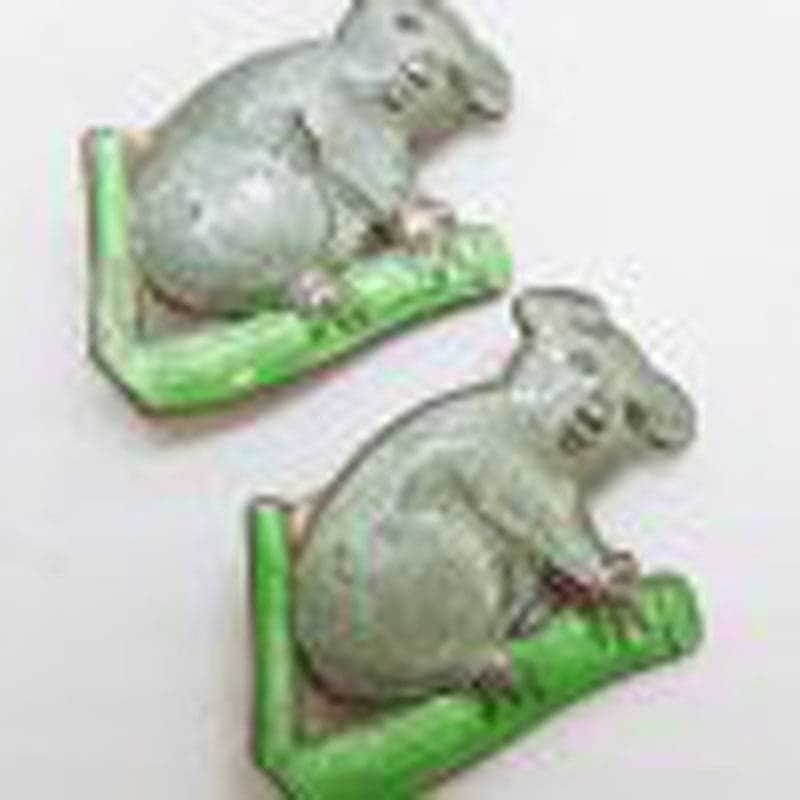 Sterling Silver and Enamel Antique / Vintage Koala Brooch - Two Available