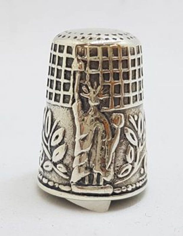 Sterling Silver Statue of Liberty Design Thimble - Antique / Vintage