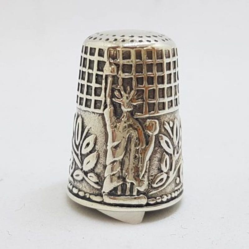 Sterling Silver Statue of Liberty Design Thimble - Antique / Vintage