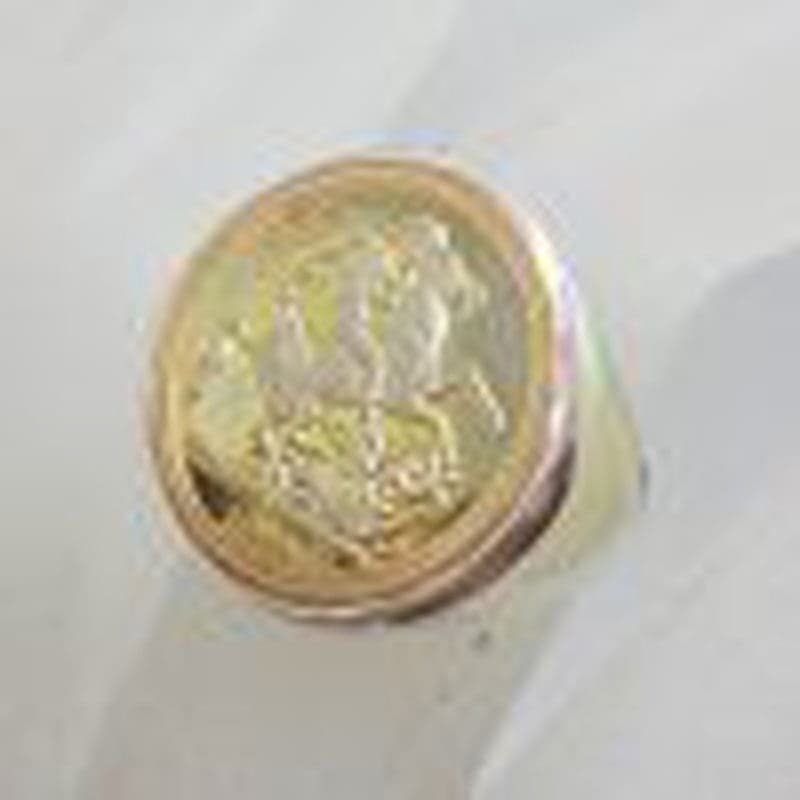 Sterling Silver Replica Sovereign Large Gents Ring / Ladies Ring