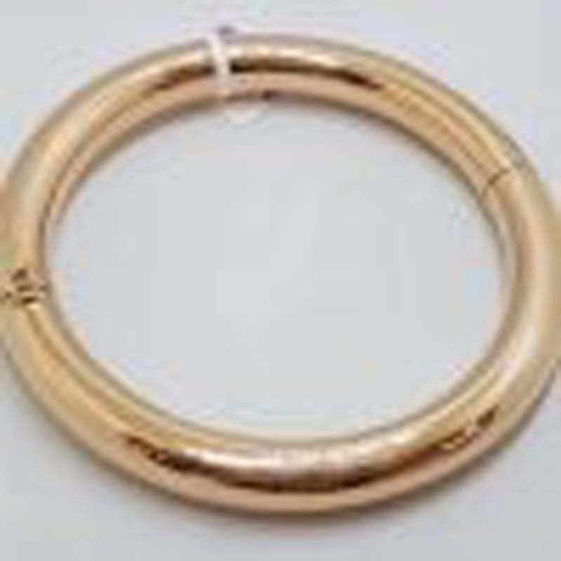 9ct Rose Gold Heavy and Wide Antique Hinged Golf Bangle