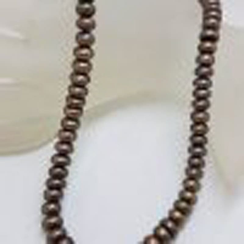 9ct Yellow Gold Clasp on Brown Pearl Strand Necklace