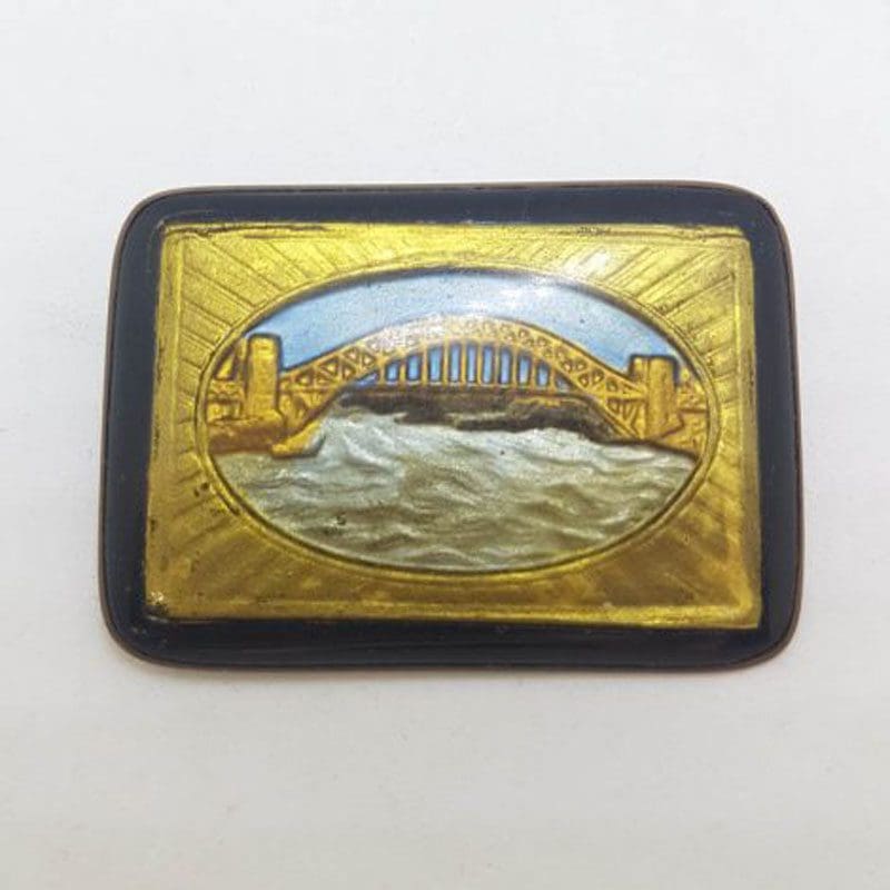 Sydney Harbour Bridge Large Rectangular Antique Brooch - Antique / Vintage