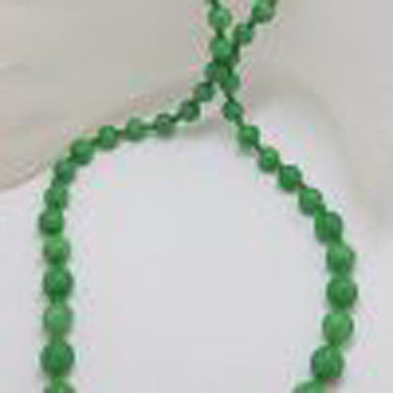 9ct Yellow Gold Clasp on Natural Jade Knotted Bead Necklace / Chain