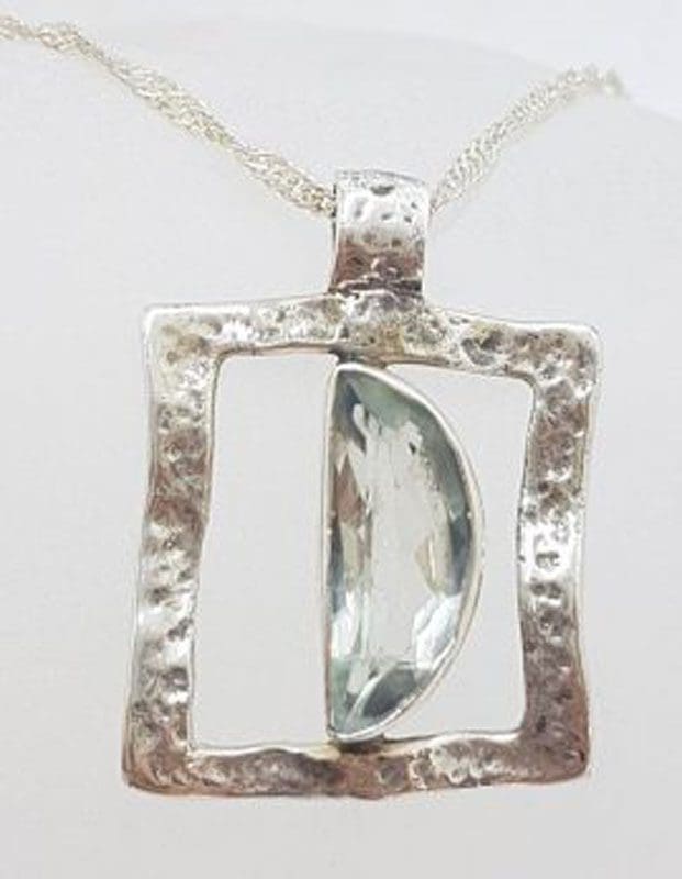 Sterling Silver Green Amethyst / Prasiolite Pendant on chain