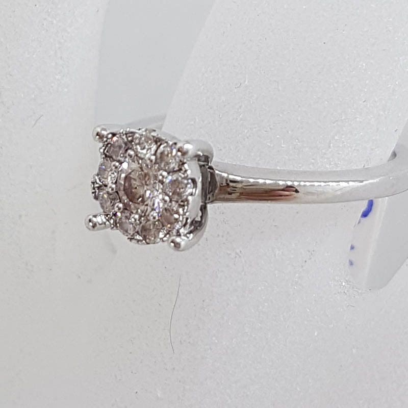 20210519_155601 10ct White Gold Round Cluster Diamond Ring - Engagement Ring / Dress Ring