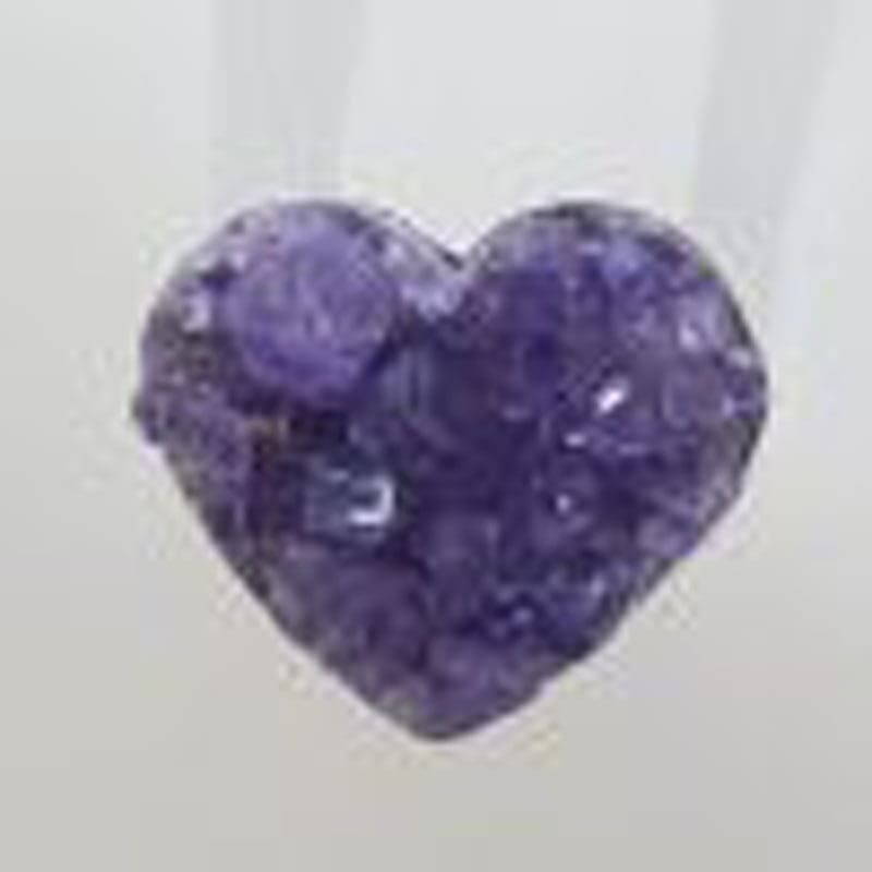 * SOLD * Sterling Silver Large Amethyst Heart Ring
