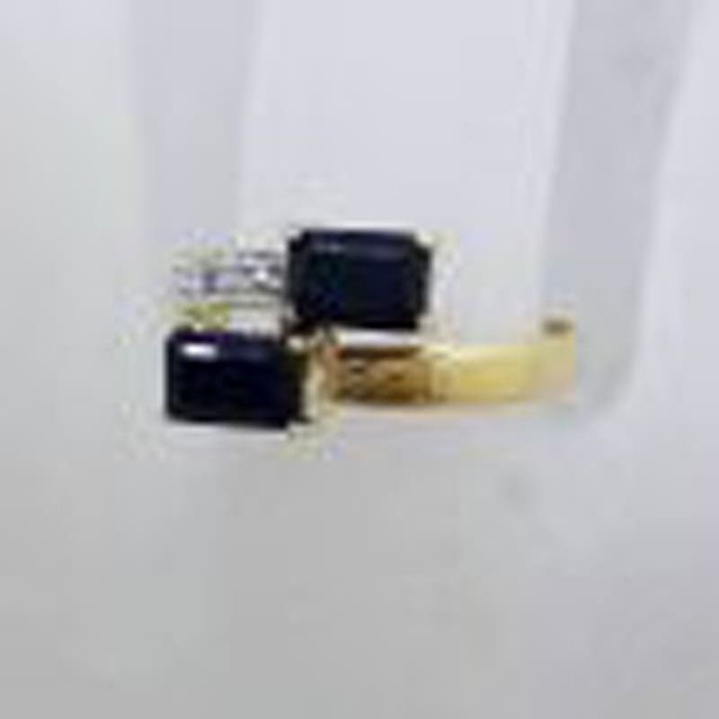 9ct Yellow Gold Rectangular Natural Sapphires with Diamond Ring