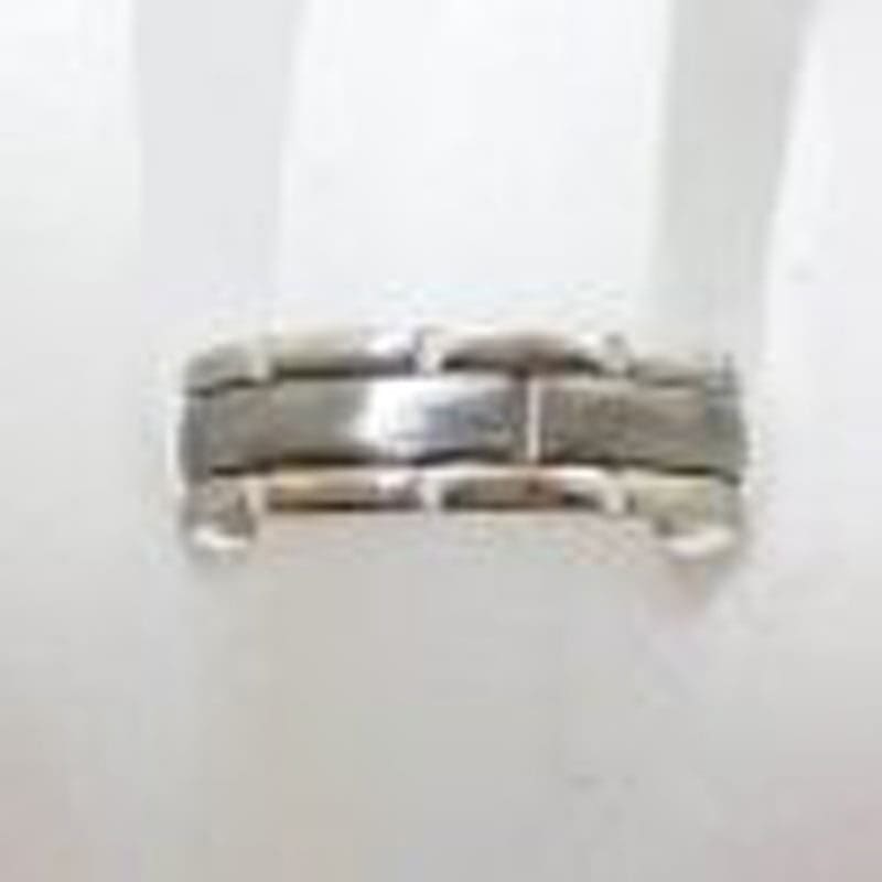 9ct White Gold With Titanium Wedding Band Ring - Gents / Ladies