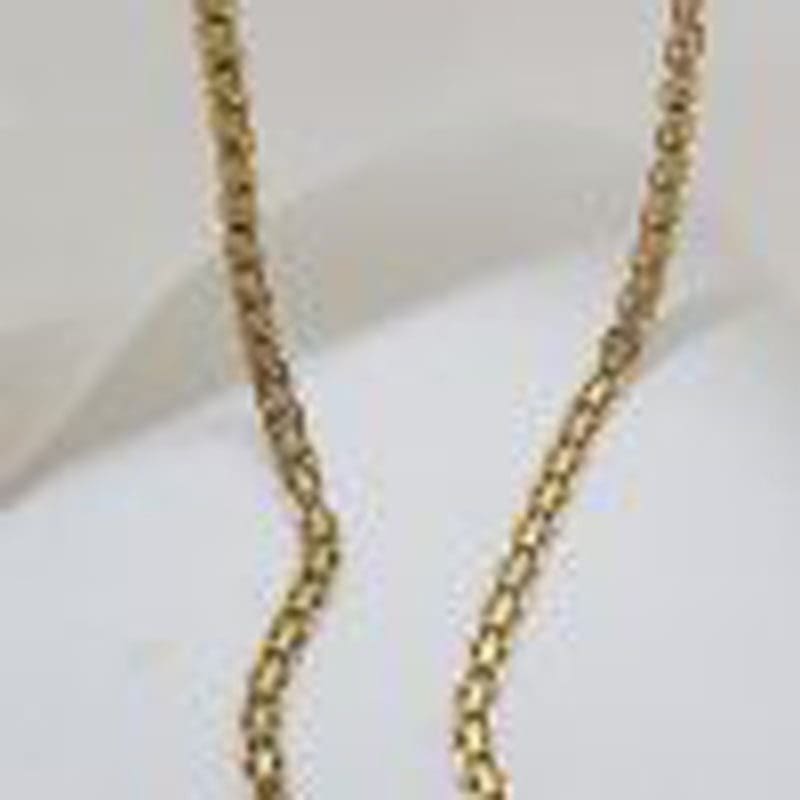 9ct Yellow Gold Thick Unusual Flat Link Necklace / Chain
