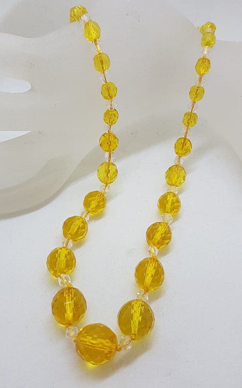 20210528_195553 Yellow Crystal Bead Necklace - Vintage