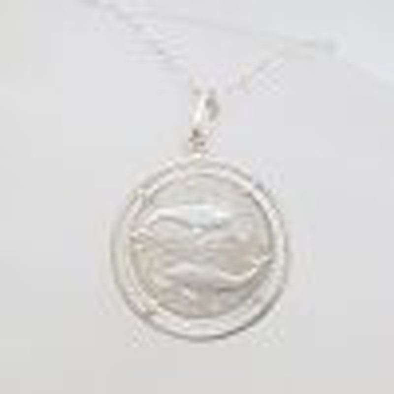 Sterling Silver Coin / Medallion Size Horoscope / Star Sign Pendant on Silver Chain - Vintage - One Side has Star Sign the other a man driving a two-horse chariot with a winged woman above - Aurora, Victory, or Psyche. Available in Various Starsigns