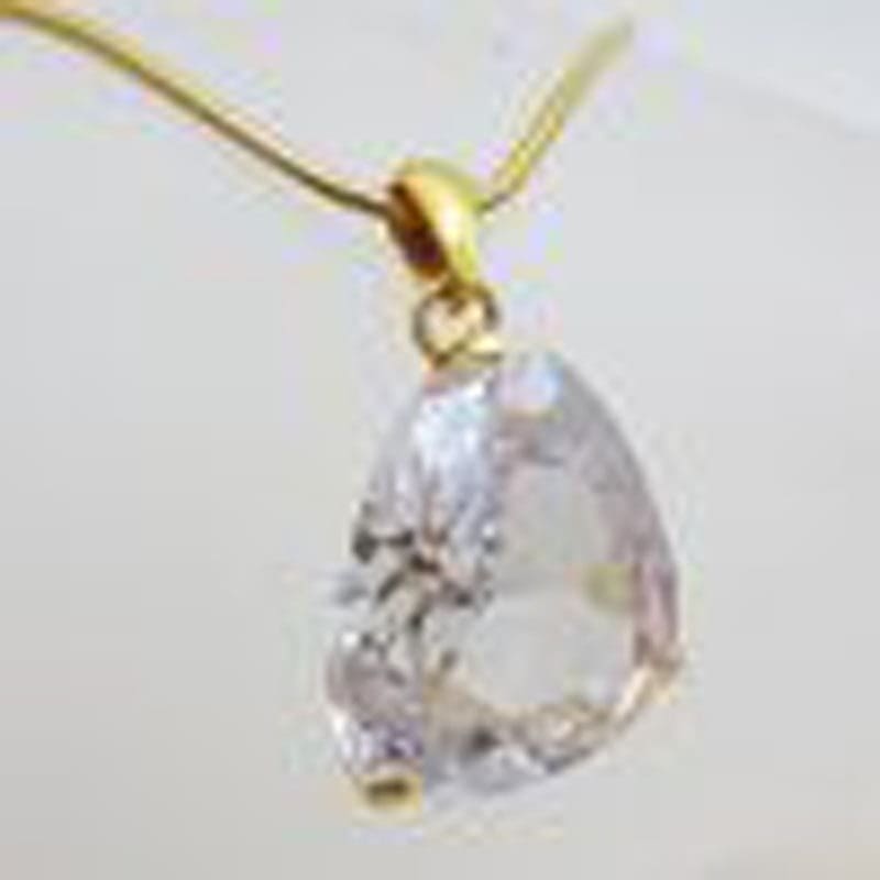 Plated Large Crystal Pendant on Chain