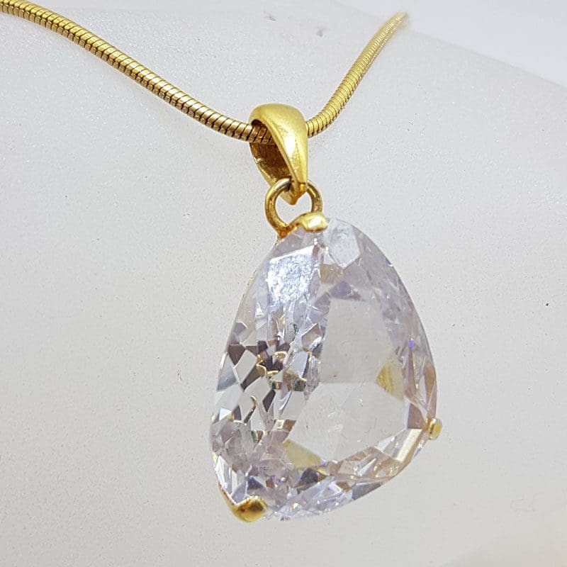 20210528_210739 Plated Large Crystal Pendant on Chain