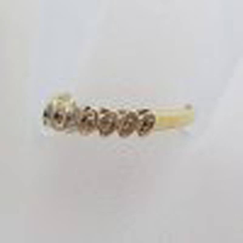 9ct Yellow Gold Diamond Leaves Eternity Ring / Band
