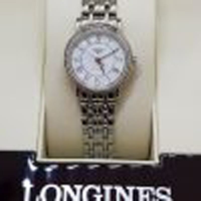 Longines Ladies Watch in Box - PRESENCE COLLECTION - Swiss Made - 25 Jewels - White Dial / Face with Roman Numerals -