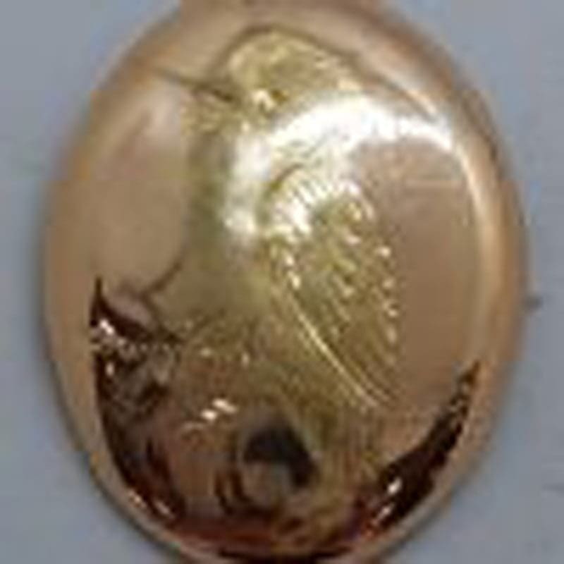 9ct Rose Gold Large Oval Etched Australian Kookaburra Brooch - Antique / Vintage - Australiana