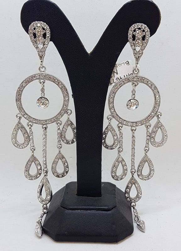 20210530_161145 Plated with Swarovski Crystal Shimmer and Glitz Long Chandelier Drop Earrings - Wedding / Debutante / Special Occasion