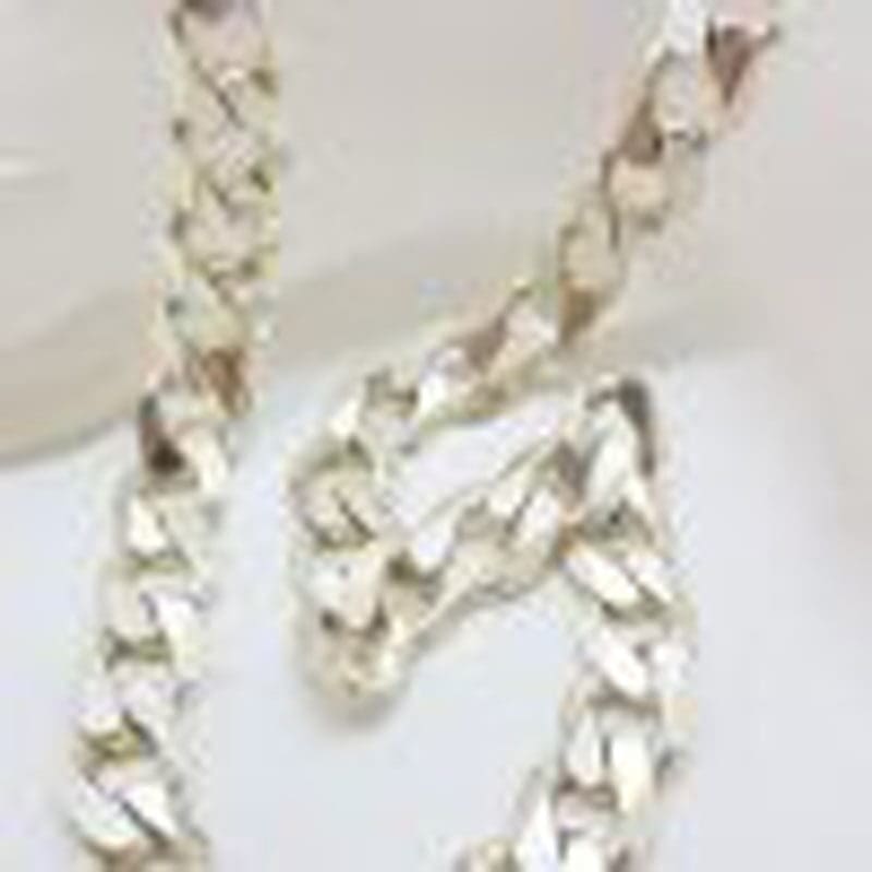 Sterling Silver Heavy and Thick Flat Curb Link Necklace / Chain - Gents Jewellery