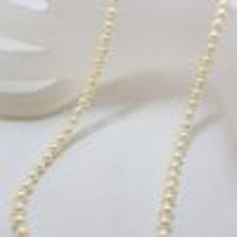 Sterling Silver Mikimoto Pearl Strand Necklace / Chain - Antique / Vintage